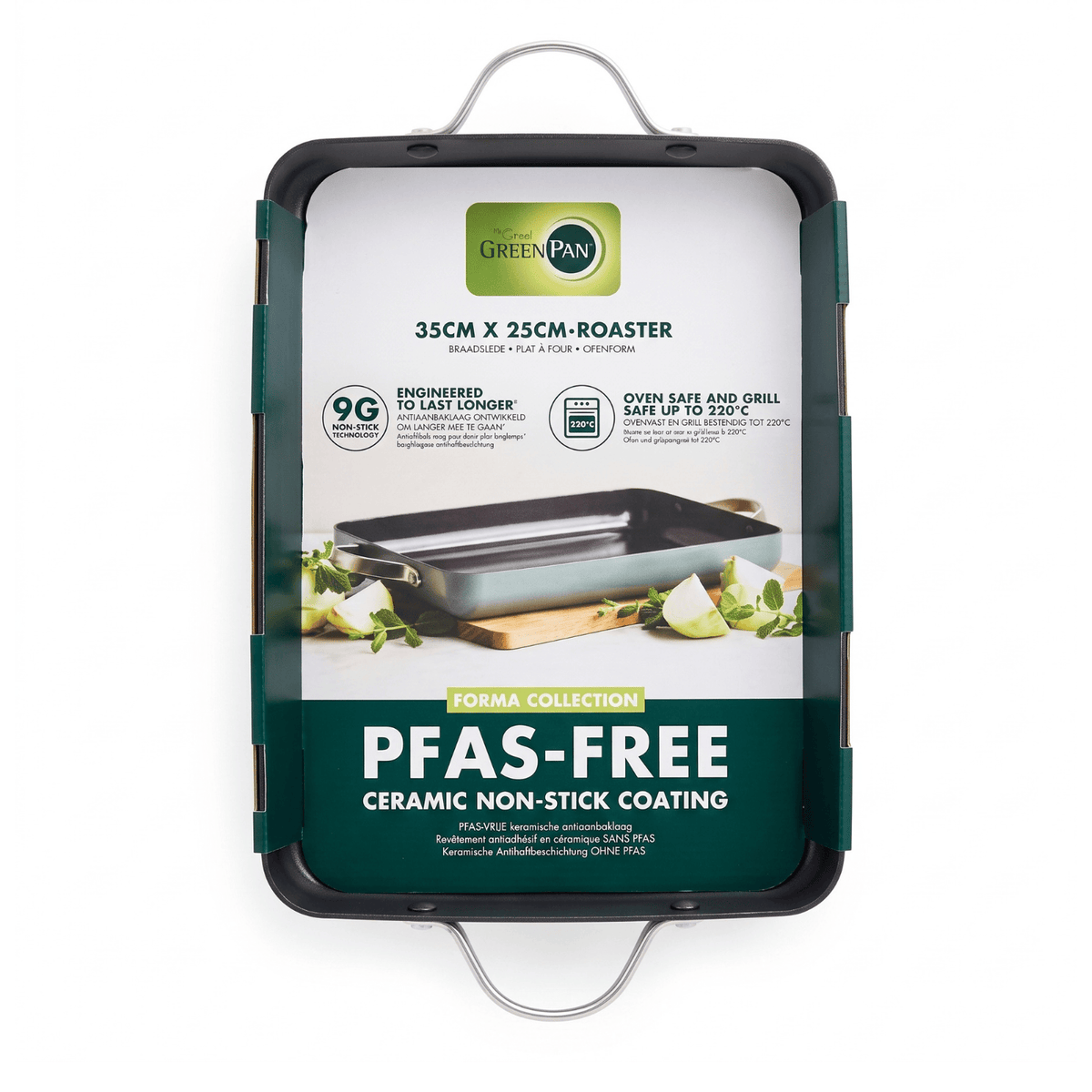 GreenPan Forma Braadslede Groen 35 x 25 cm - PFAS-vrij | COOKVERO