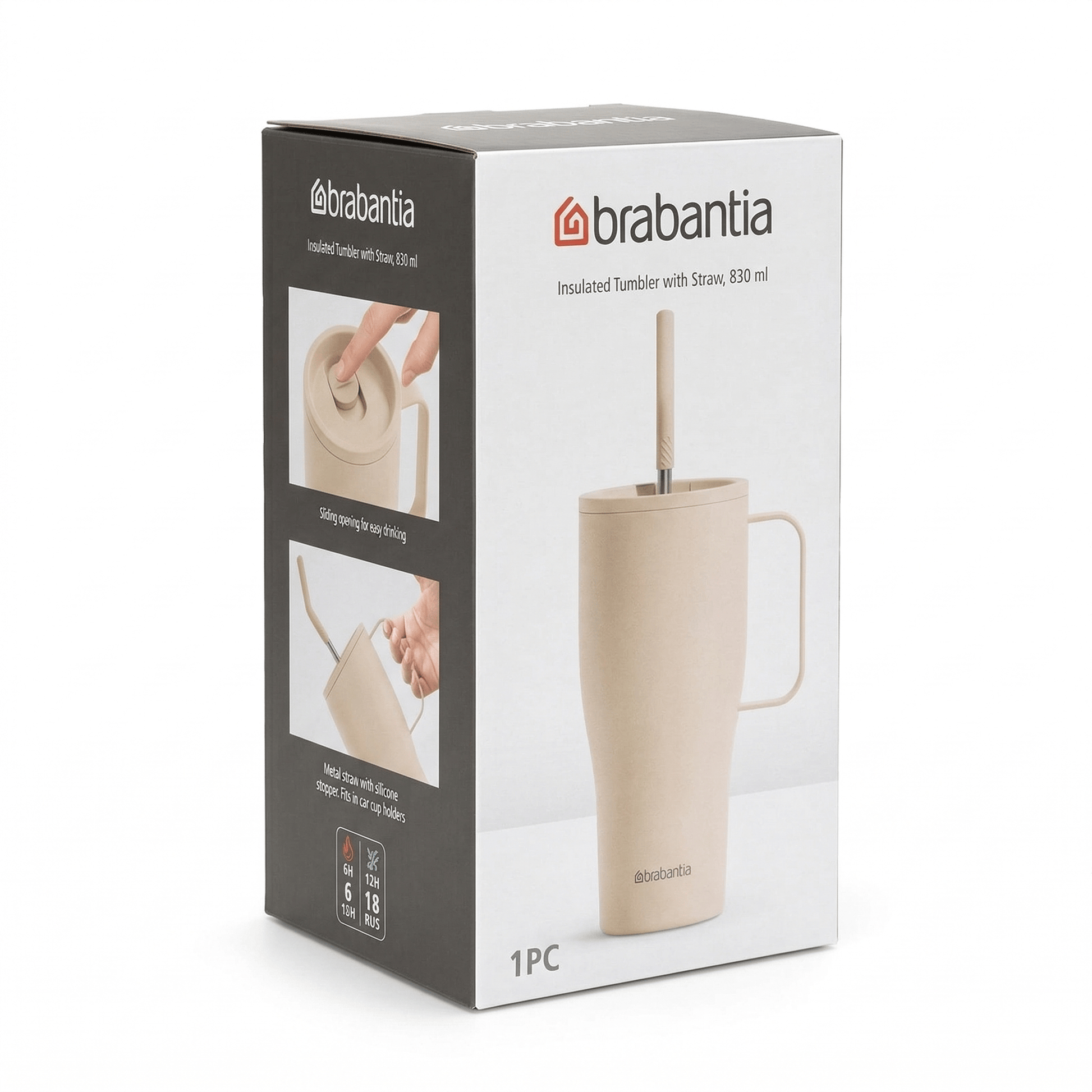 BRABANTIA BEKER MET RIETJE 830 ML 5054903974208