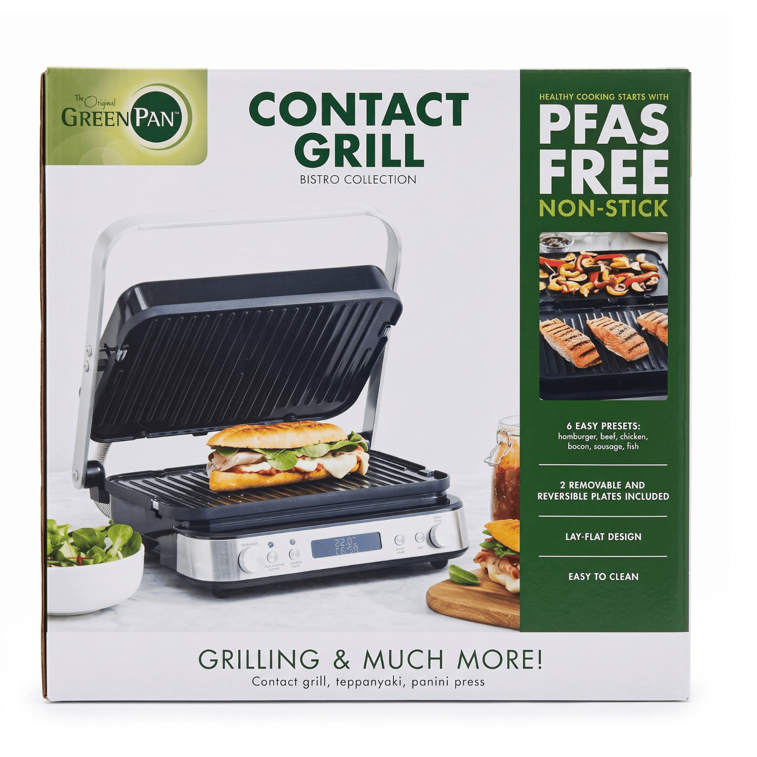 GreenPan Bistro Contactgrill - PFAS-vrij & Veelzijdig | COOKVERO 4894871033399
