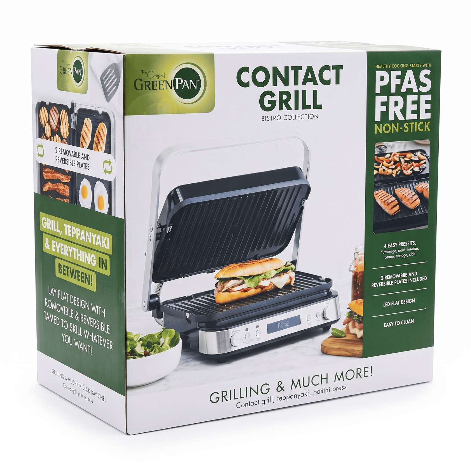 GreenPan Bistro Contactgrill - PFAS-vrij & Veelzijdig | COOKVERO 4894871033399