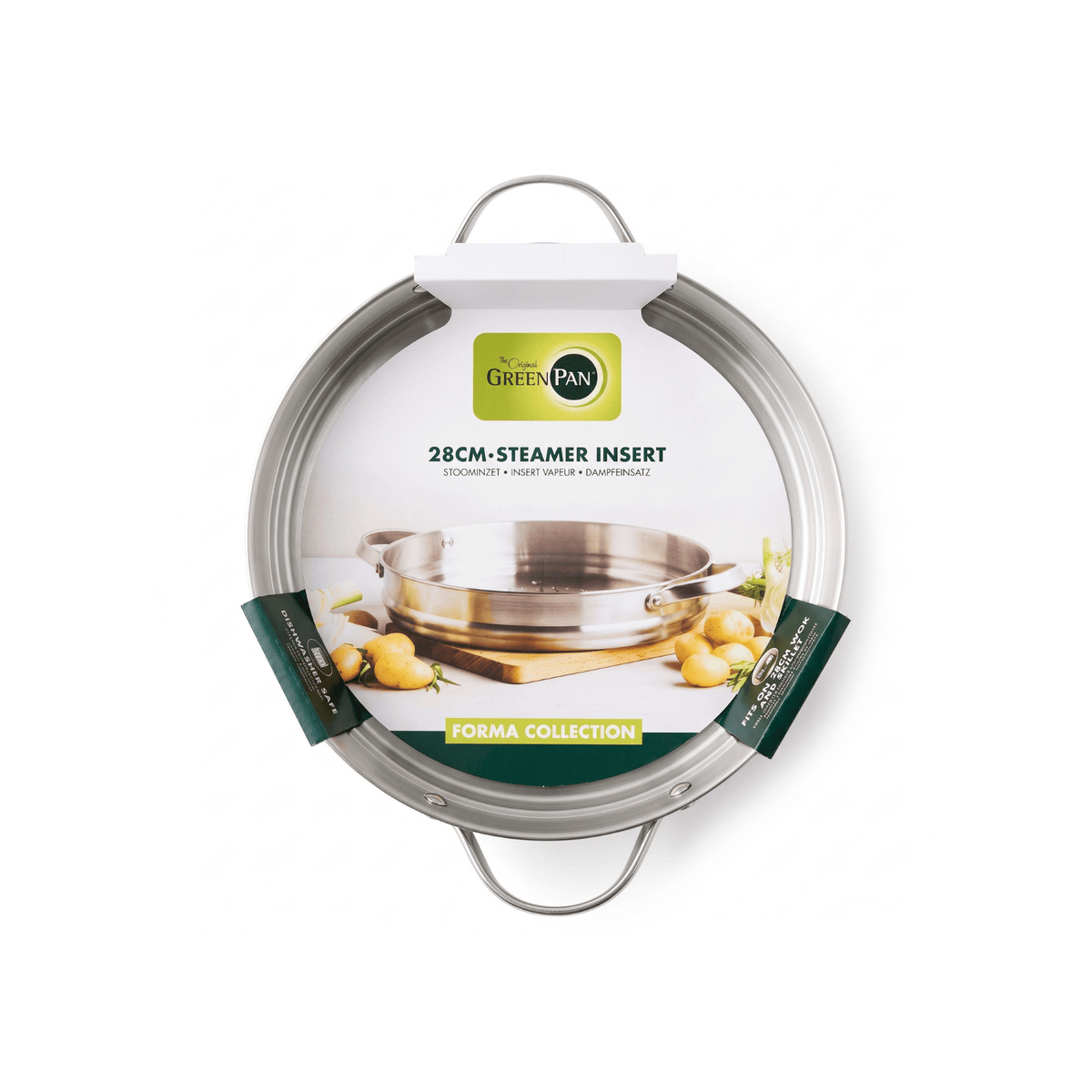 GreenPan Forma Stoominzet 28 cm - Roestvrijstaal | COOKVERO