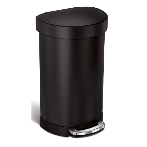 SIMPLEHUMAN - LINER POCKET HALF ROND PEDAALEMMER – ZWART 45 LITER - COOKVERO