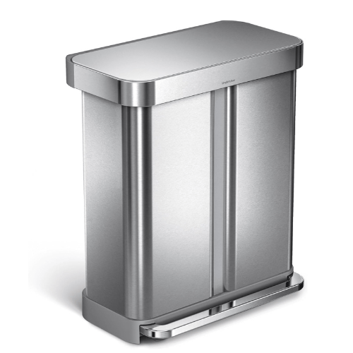 SIMPLEHUMAN RECTANGULAR LINER POCKET PEDAALEMMER – 58 LITER 0838810018126