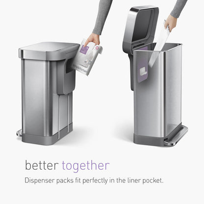 SIMPLEHUMAN RECTANGULAR LINER POCKET PEDAALEMMER – 58 LITER 0838810018126