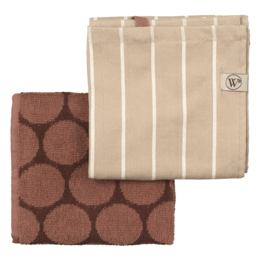 Walra Earthy Dots Keukentextielset Toffee | COOKVERO 8719023710484