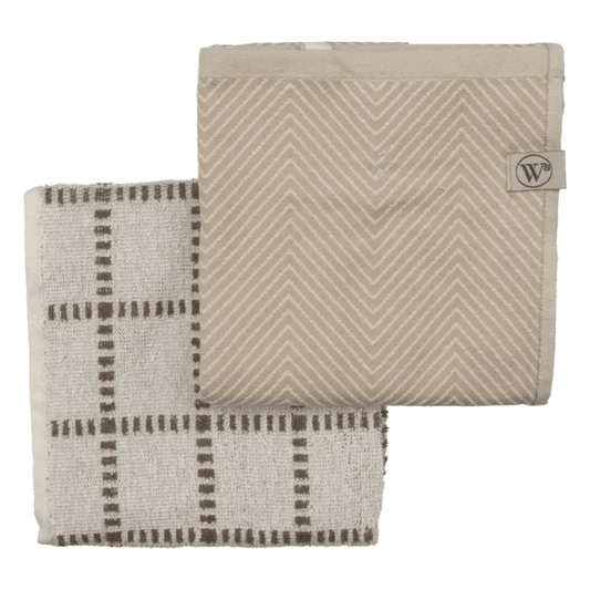 Walra Groovy Grid Keukentextielset Zandkleur | COOKVERO 8719023710507