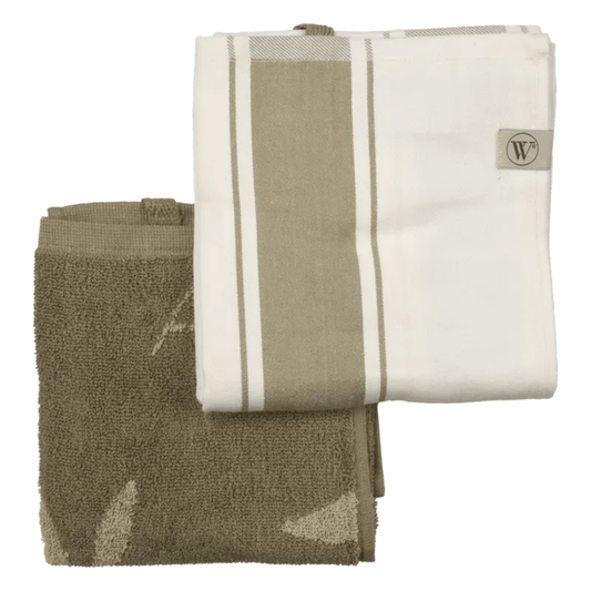 Walra Olive Leaves Keukentextielset Olijfgroen | COOKVERO 8719023711061